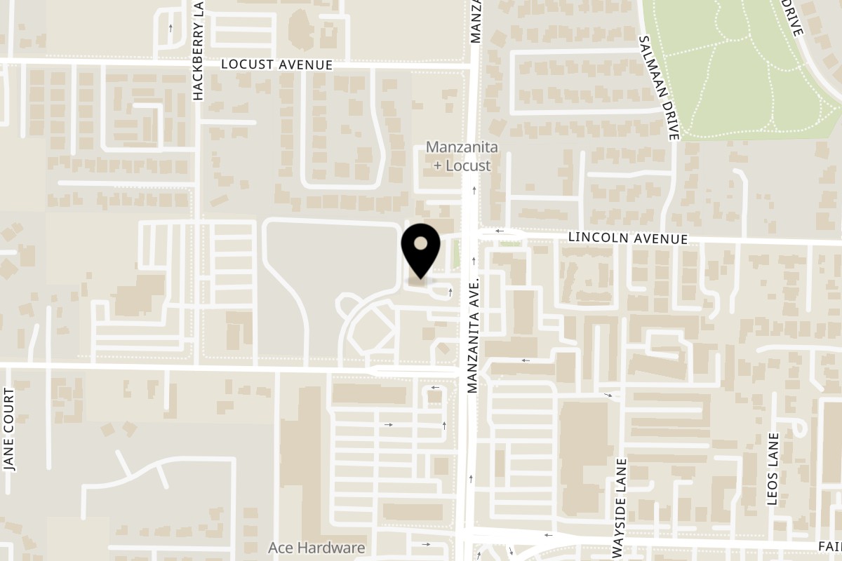 Map showing the location of Halal Khorasan Kabob & Gyro on 4141 Manzanita Ave #110 in Carmichael